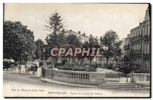 Cartes postales Montpellier Square de la Gare de Palavas Caleche Cheval