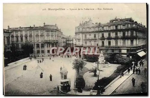 Ansichtskarte AK Montpellier Square de la Pretecture Rue Nationale