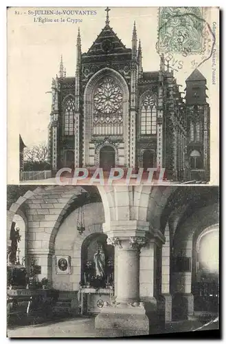 Cartes postales St Julien de Vouvantes L&#39Eglise et la Crypte