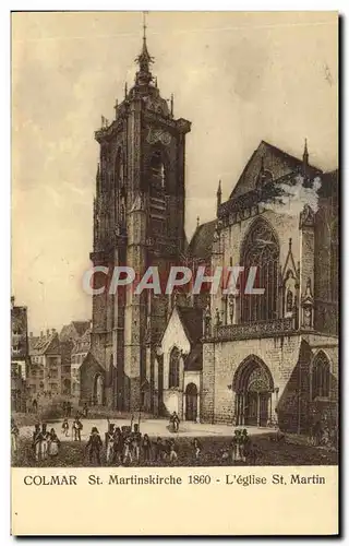 Cartes postales Colmar St Martinskirche 1860 L'eglise St Martin