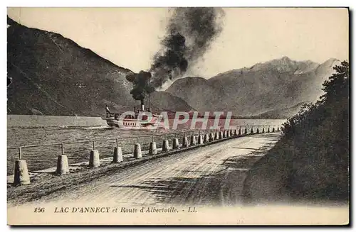 Cartes postales Lac d&#39Annecy et Route d&#39Albertville Bateau