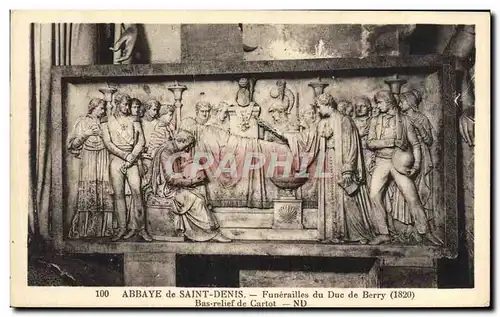 Ansichtskarte AK Abbaye de Saint Denis Funerailles du Duc de Berry 1820 Bas relief de Vartot