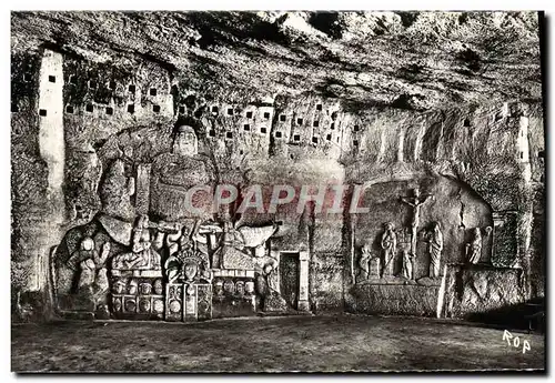 Moderne Karte Brantome en Perigord Interieur des Grottes Bas Relief