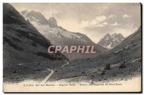 Cartes postales Col des Montes Aiguille Verte Chaine des aiguille du Mont Blanc