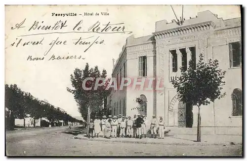 Cartes postales Feryville Hotel de Ville Soldats Militaria