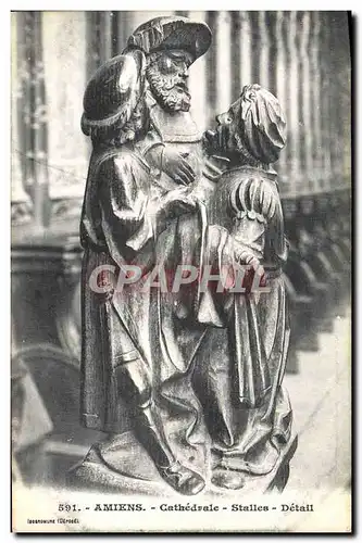 Ansichtskarte AK Amiens Cathedrale Stalles Detail