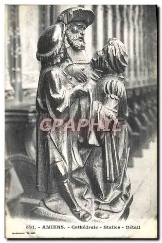 Cartes postales Amiens Cathedrale Stalles Detail