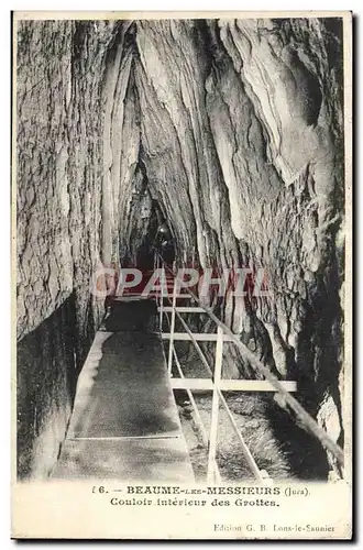 Ansichtskarte AK Baume les Messieurs Couloir Interieur des Grottes