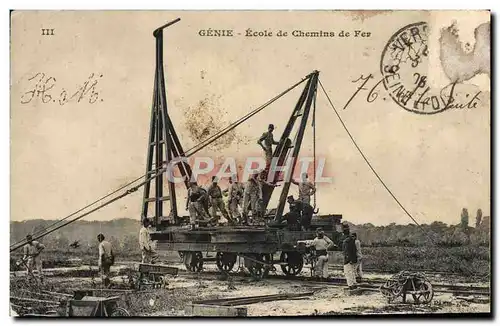 Cartes postales Genie Ecole de Chemins de Fer Militaria