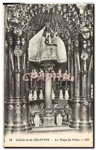 Cartes postales Cathedrale de Chartres La vierge et le pilier