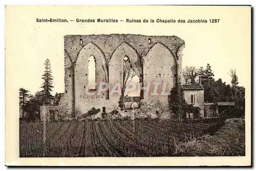 Cartes postales Saint Emilion Grandes Murailles Ruines de la chapelle des Jacobins 1287