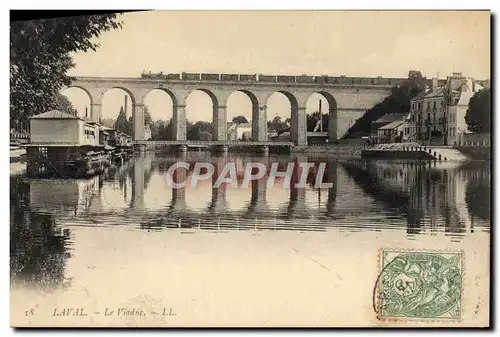 Cartes postales Laval Le Viaduc Lavoir Train