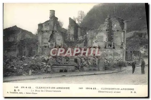Cartes postales Clermont En Argonne La Rue de L'Observatoire Militaria