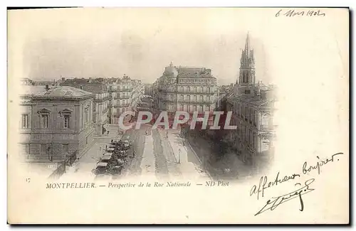 Cartes postales Montpellier Perspective de la Rue Nationale