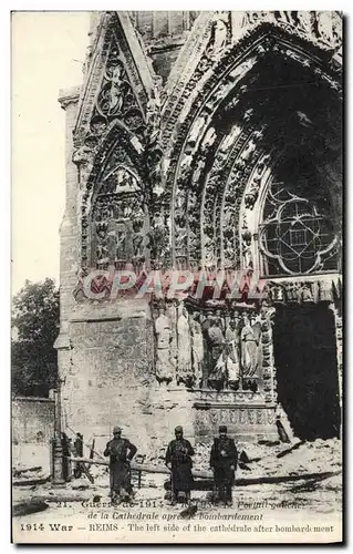 Cartes postales Reims Cathedrale Soldats Militaria