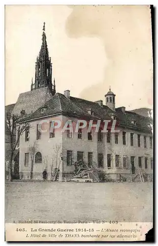 Cartes postales La Grande Guerre L&#39Alsace L&#39Hotel de Ville de Thann