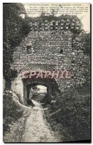 Cartes postales Tiffauges Ruines du Chateau L&#39Entree