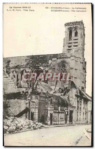 Cartes postales Soissons La Cathedrale Militaria