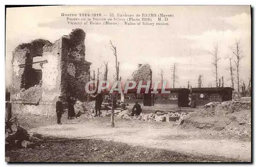 Ansichtskarte AK Reims Environs Ruines de la station de Sillery Militaria