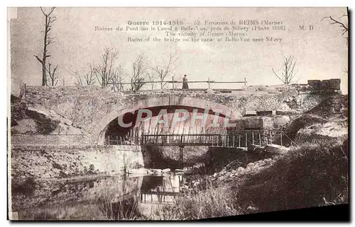 Ansichtskarte AK Environs de Reims Ruines du Pont sur le Canal a Belle Vue pres de Sillery Militaria