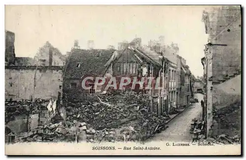 Cartes postales Soissons Rue Saint Antoine Militaria