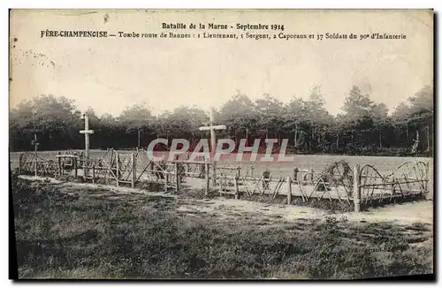 Cartes postales Fere Champenoise Tombe Route de Bannes Militaria