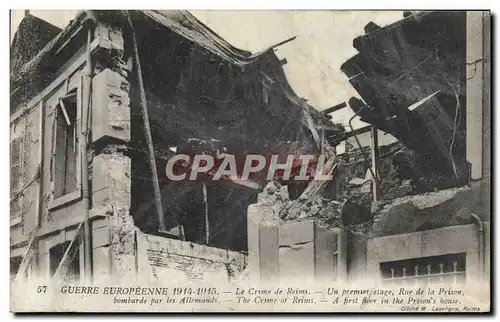 Cartes postales Reims Le Crime Guerre Europeenne Rue de la prison Militaria