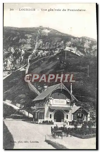 Cartes postales Lourdes Vue Generale du Funiculaire