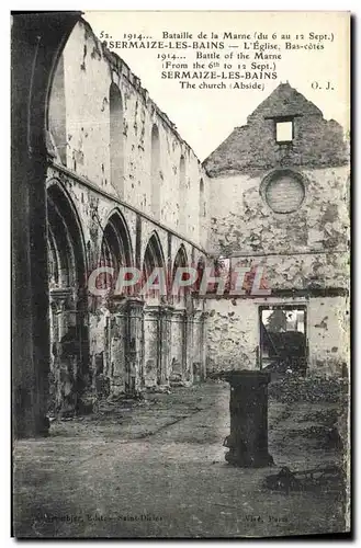 Cartes postales Sermaize Les Bains L'Eglise Bas Cotes Militaria