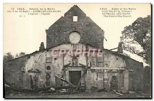 Cartes postales Sermaize Les Bains L'Eglise Facade Militaria