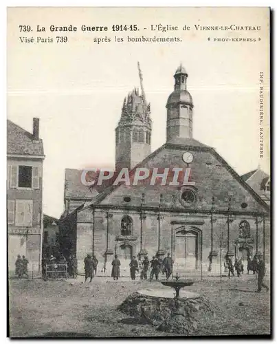 Cartes postales L'eglise de Vienne le Chateau Militaria