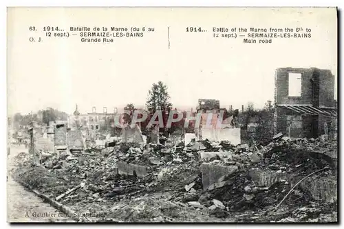 Cartes postales Sermaize Les Bains Grande Rue Militaria