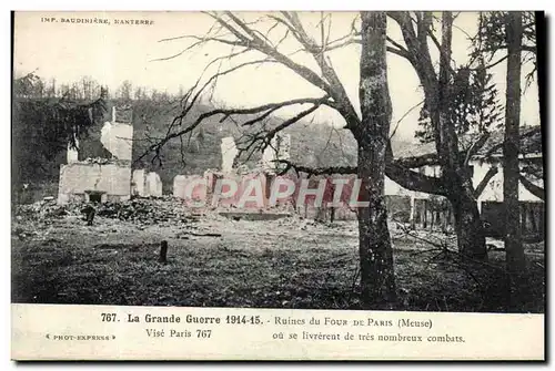 Ansichtskarte AK La Grande Guerre Ruines du Four De Paris Militaria