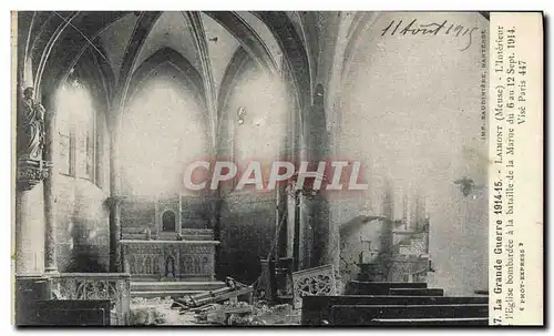 Cartes postales La Grande Guerre Laimont L'Interieur de l'eglise bombardee a la bataille de la Marne Milit