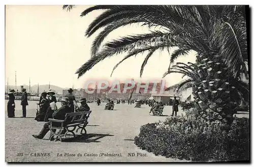 Cartes postales Cannes La Place du Casino Palmiers