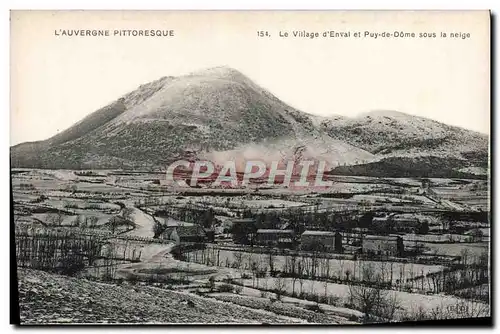 Cartes postales L&#39Auvergne Pittoresque Le Village d&#39Enval et Puy de Dome sous la neige