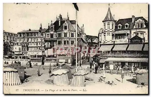 Ansichtskarte AK Trouville La Plage et la Rue de Paris Topsy