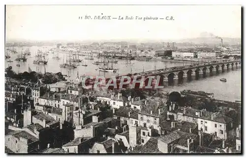 Cartes postales Boudeaux La Rade Vue Generale Bateaux