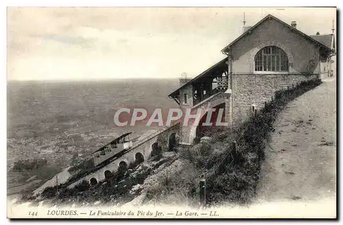 Cartes postales Lourdes Le Funiculaire du Pic du Jer La gare