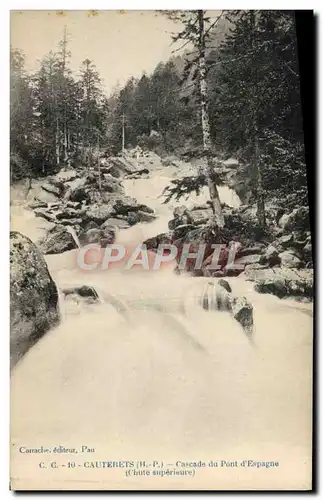 Ansichtskarte AK Cauterets Cascade du Pont d&#39Espagne Chute superieure