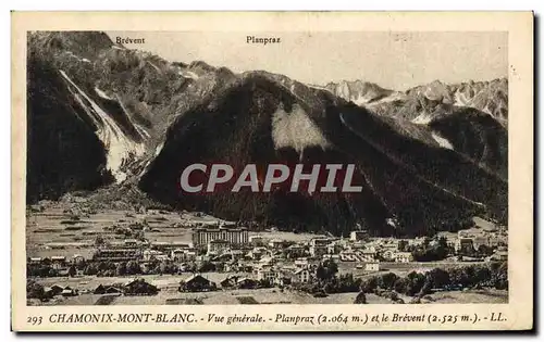 Cartes postales Chamonix Mont Blanc Vue Generale Planpraz et le Brevent