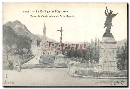 Cartes postales Lourdes La Basilique et L&#39Esplanade