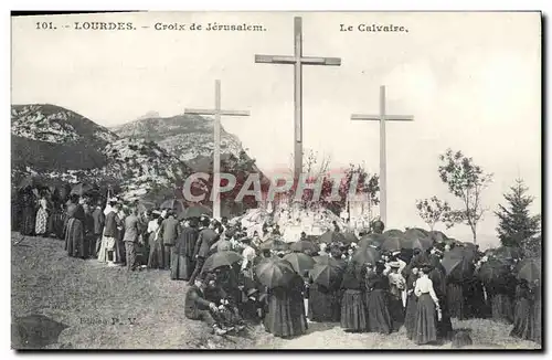 Ansichtskarte AK Lourdes Croix de Jerusalem Le Calvaire