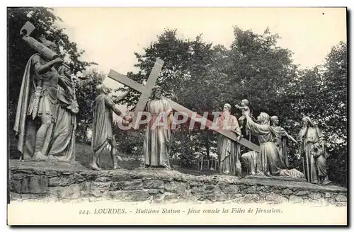 Ansichtskarte AK Lourdes Huitieme Station Jesus console les Filles de Jerusalem