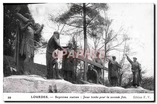 Cartes postales Lourdes Septieme Station Jesus tombe pour la Seconde Fois