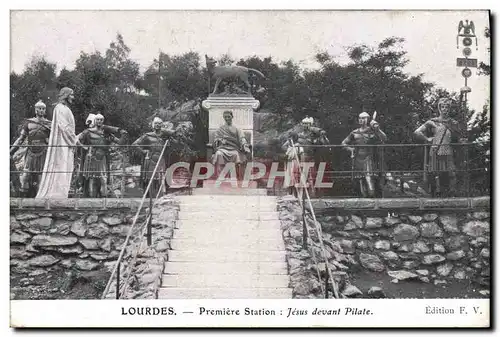 Cartes postales Lourdes Premiere Station Jesus devant Pilate