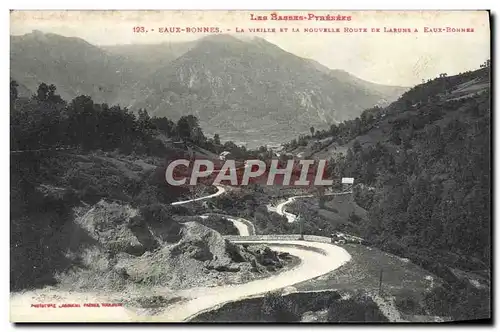 Cartes postales Eaux Bonnes La Vieille Et La Nouvelle Route de Laruns a Eaux Bonnes