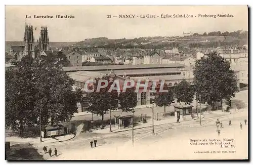 Cartes postales Nancy La Gare Eglise Saint Leon Fauourg Stanislas