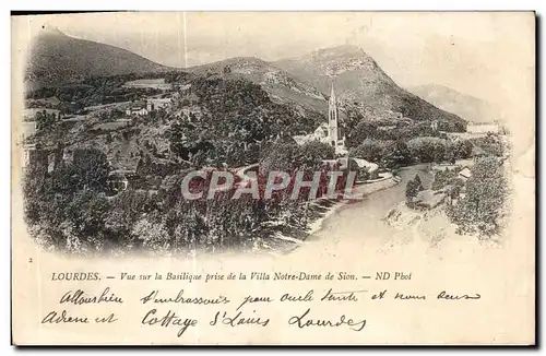 Cartes postales Lourdes Vue sur la Basilique prise de la Villa Notre Dame de Sion