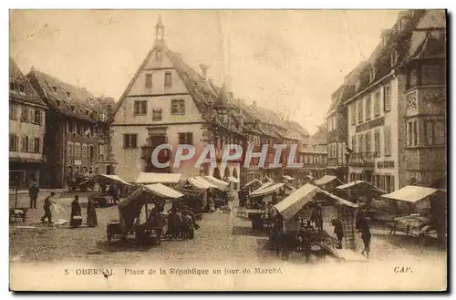 Cartes postales Obernai Place de la Republique un Jour de Marche